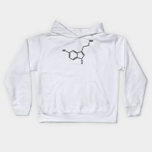 Serotonin Molecule Black Kids Hoodie